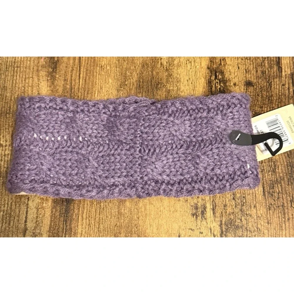 C.C Kids Purple Cable-Knit Knit Stretch Headband w/ Logo Accent Classic Casual